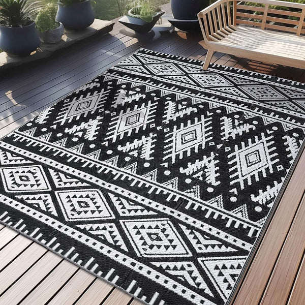 5×8 ft Outdoor Waterproof Reversible Plastic Straw Rug