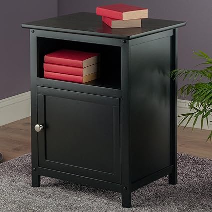 Winsome Wood Henry Accent Table, Black, 19-Inch