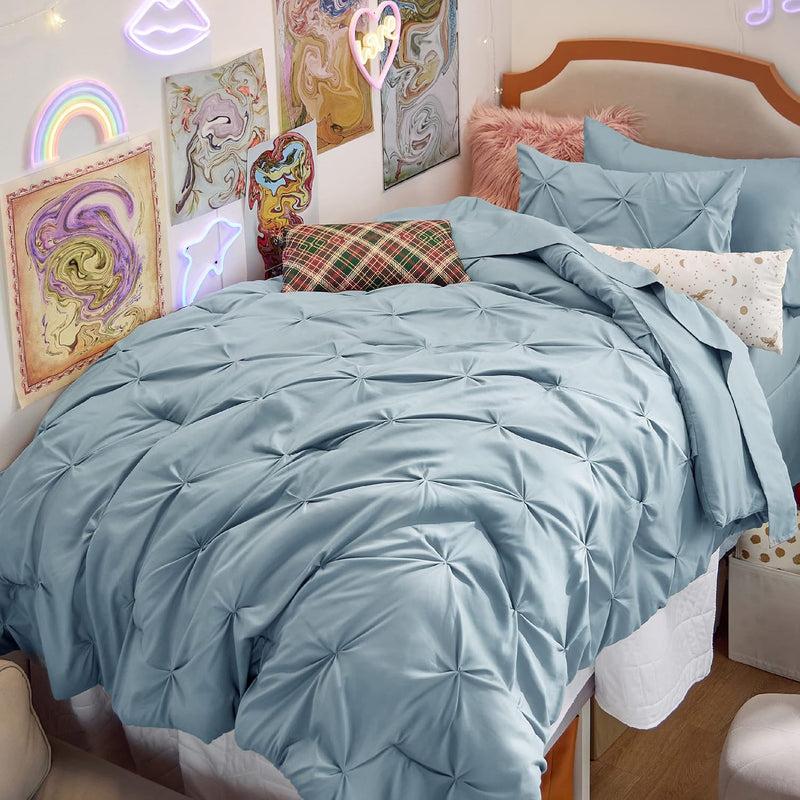 5 Pcs Bed in a Bag with Comforter, Sheets, Pillowcase & Sham (Twin)