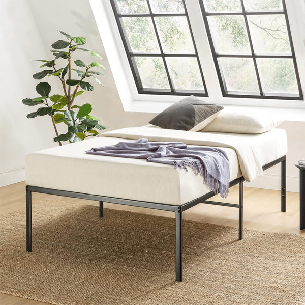 Twin 18 Inch Black Metal Platform Bed Frame