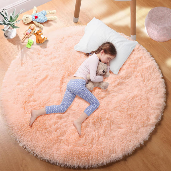 5 Ft Fluffy Shaggy Round Rug