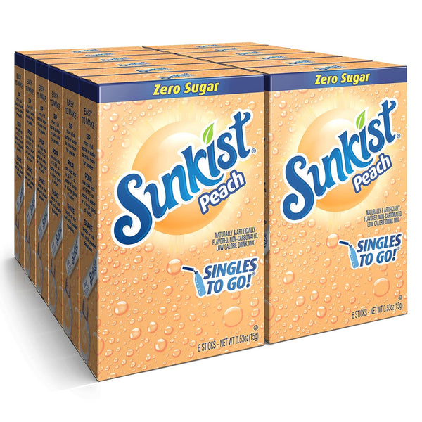 72 Pack Peach Soda Drink Mix Packets (OU)