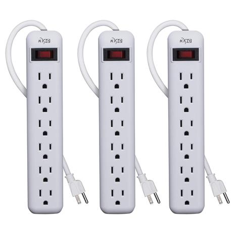 3 KMC 6-Outlet Surge Protectors