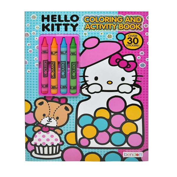 Hello Kitty Activity Book with 4 Crayons and 30 Stickers