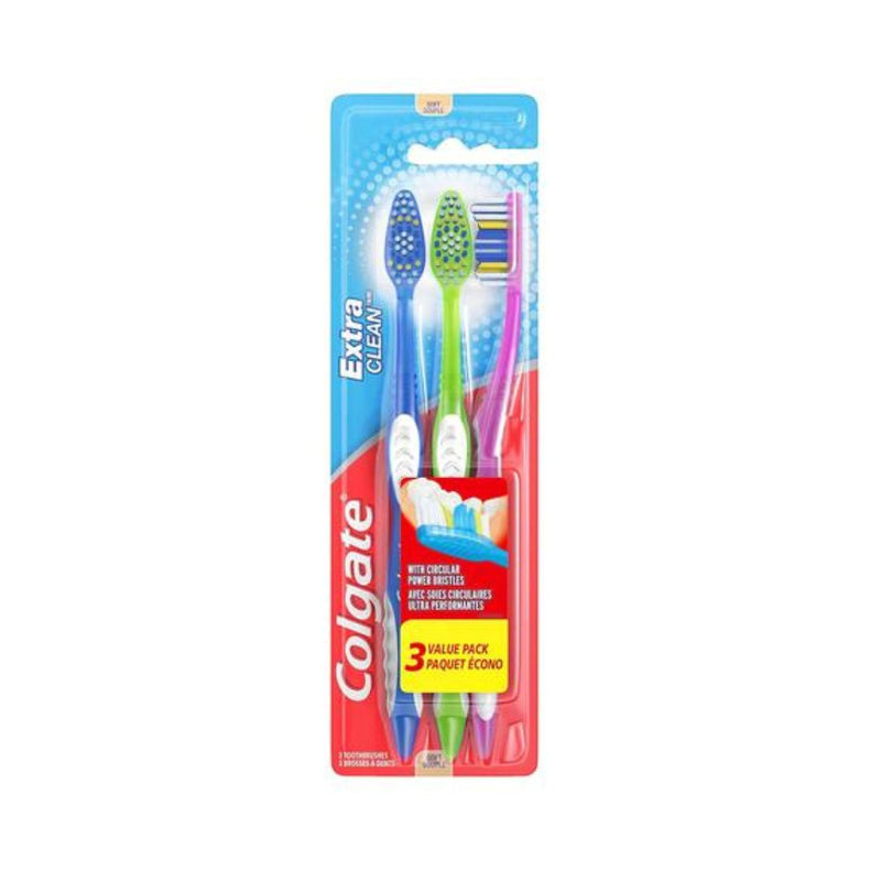 3-Pack Colgate Extra Clean Soft Toothbrush