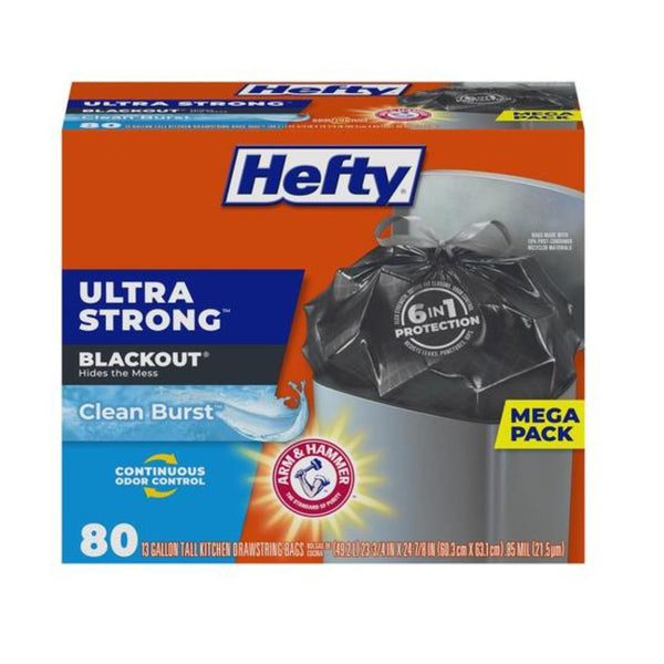 80-Piece Hefty Ultra Strong 13 Gallon Trash Bags