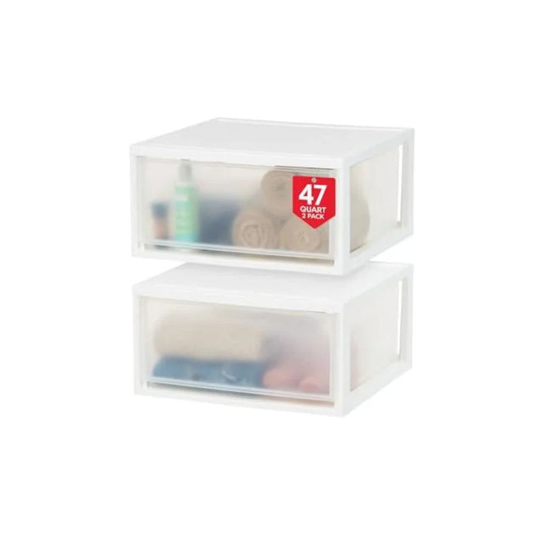 2-Pack IRIS Plastic Drawers 47 Quart