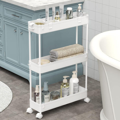 SPACELEAD Slim Rolling Storage Cart 3 Tier
