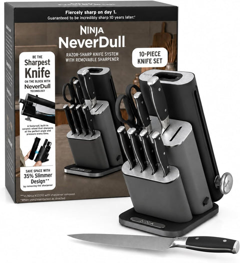 Ninja Space Saving 10pc Knife Block Set, Black, NK32010BK1