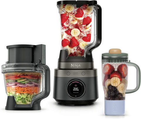 Ninja CrushBOSS 3-in-1 Blender & Food Processor, 1850PW, Onyx, LB401BK