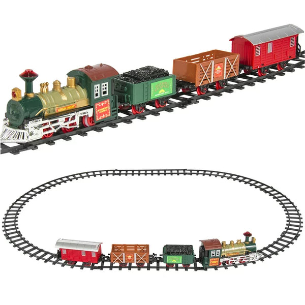 Musical Light-Up Electric Railway Train Car Track Play Set Toy