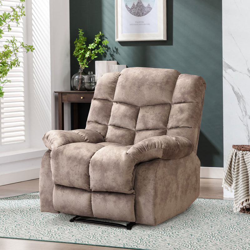 Wide Modern Upholstered Manual Standard Recliner