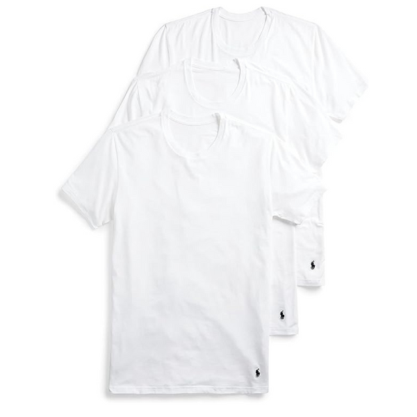 3 Polo Ralph Lauren Black Or White Cotton Undershirts