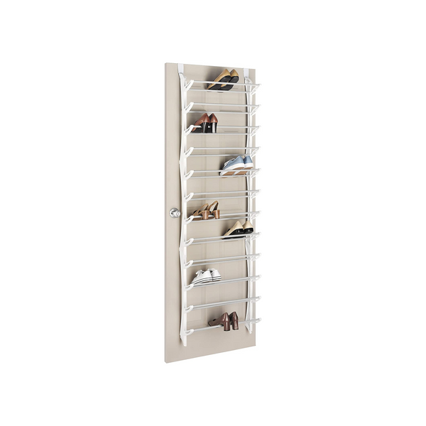 36 Pair Whitmor Over the Door Shoe Rack With Fold-up Non-slip Bars