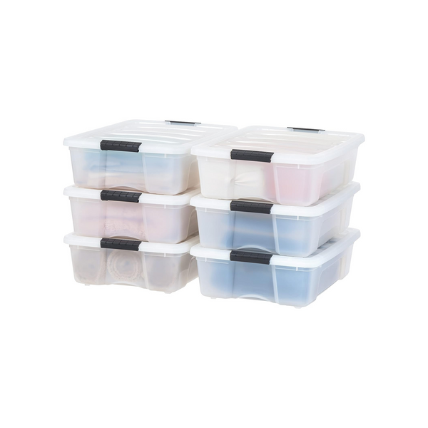 6 IRIS 26.95-Quart Stackable Plastic Storage Bins with Lids