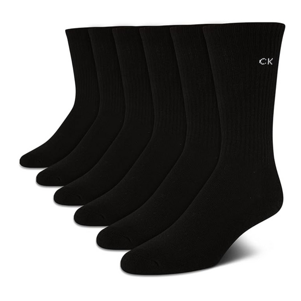 Calvin Klein Men's 6 Pair Athletic Crew Socks