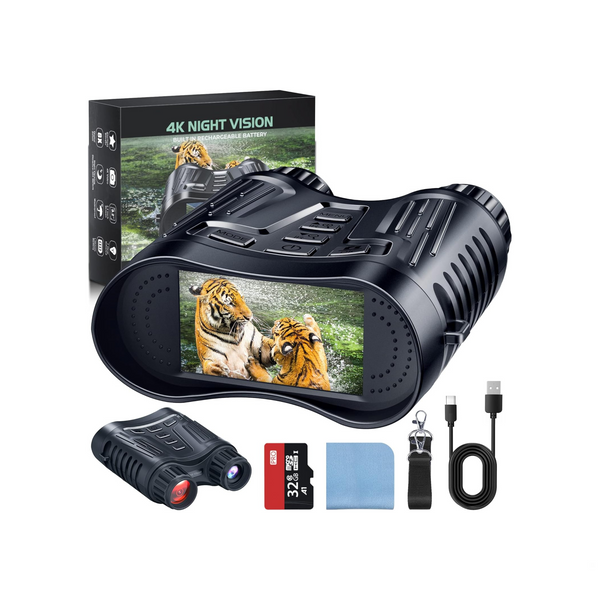 4K Night Vision Goggles with 3.2-Inch Large Screen, 8X Digital Zoom