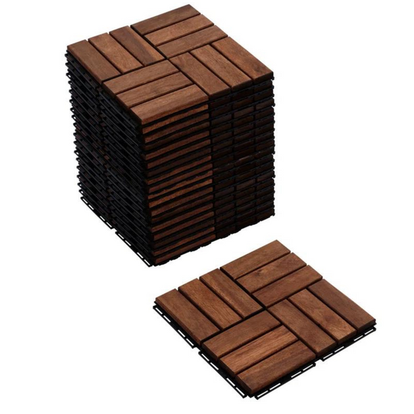 30 Wood Interlocking Deck Tiles