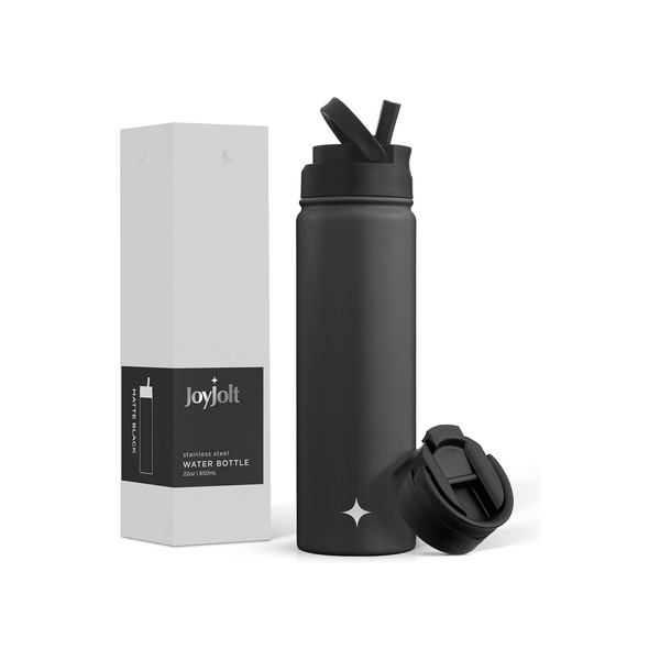 Triple Insulated Water Bottle with Straw Lid And Flip Lid