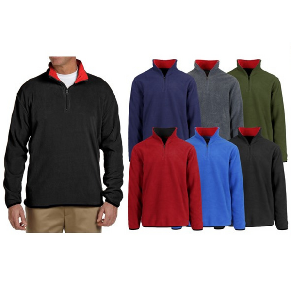 3 Men's Polar Fleece Quarter Zip Sweaters