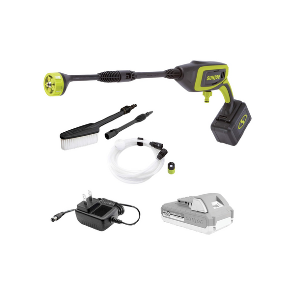 24v Sun Joe Cordless Power Cleaner Kit, 2.0-Ah Battery & Charger
