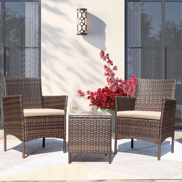 Set of 3 Outdoor Patio Furniture Set PE