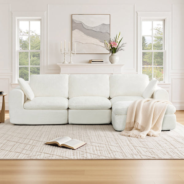 4-Piece Cloud Comfy Sofa With Ottoman