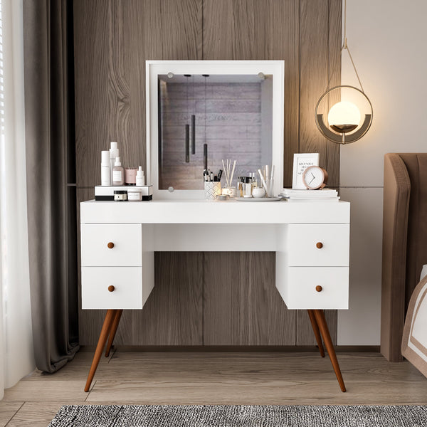 Ember Interiors Chloe Modern White Painted Vanity Table