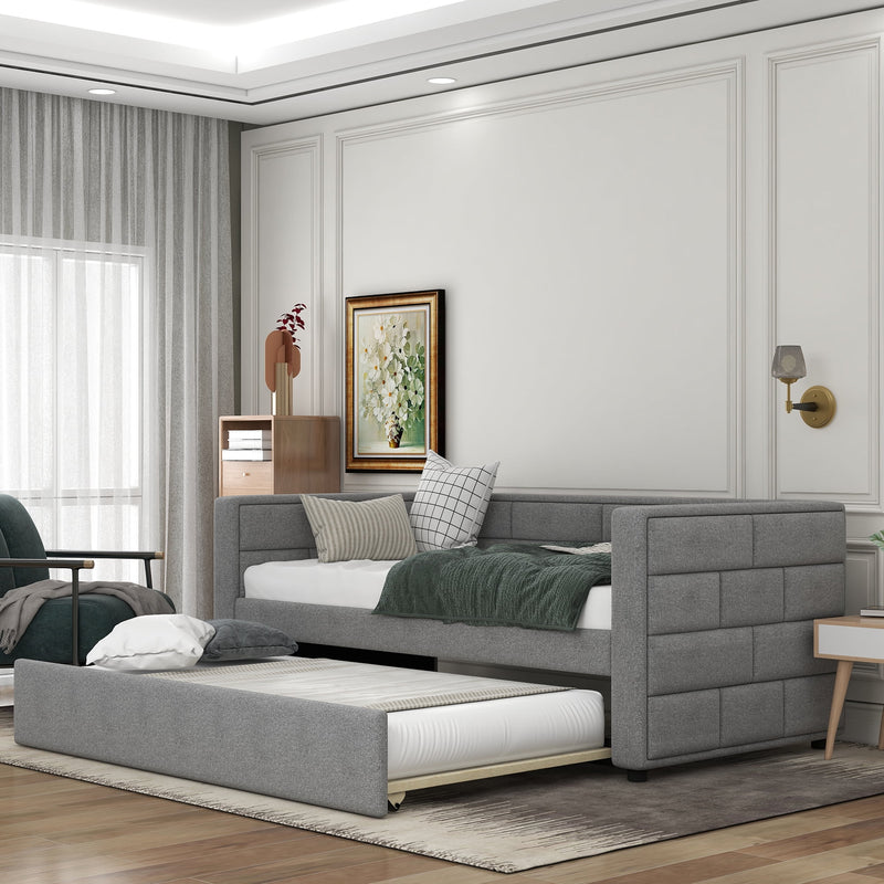 Euroco Kids Twin Upholstered Daybed with Trundle