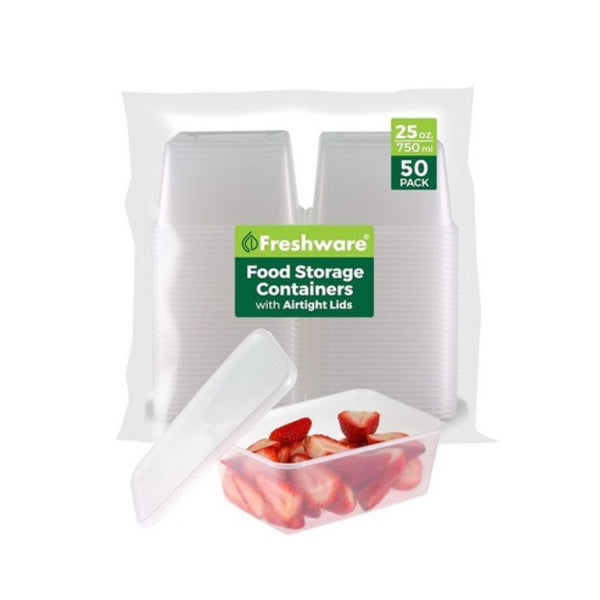 50-Pack Freshware Food Storage Containers with Lids