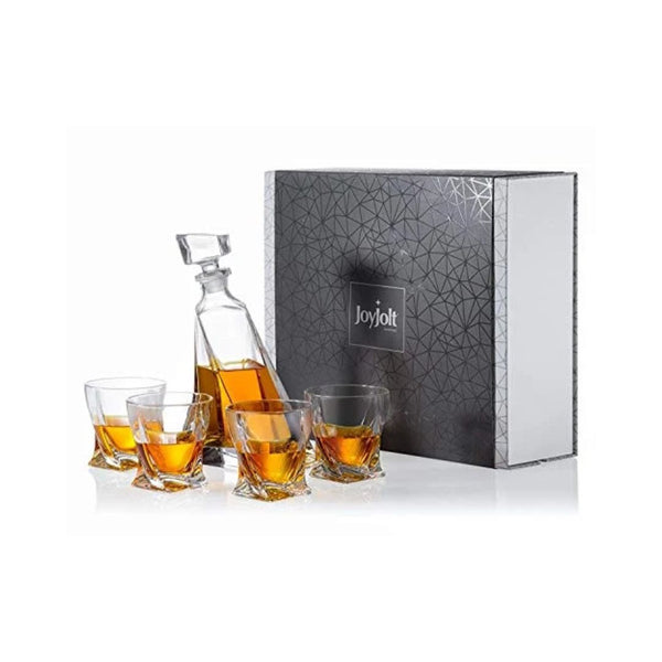 JoyJolt Atlas 5 Piece Whiskey Decanter Set