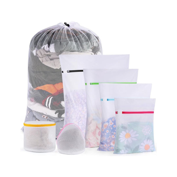 7-Set Mesh Laundry Bags for Delicates with Zipper