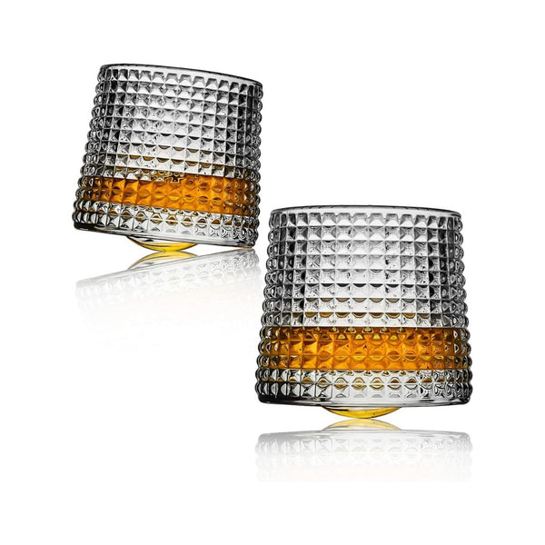 2-Pack Spinning Old Fashioned Whiskey Glasses
