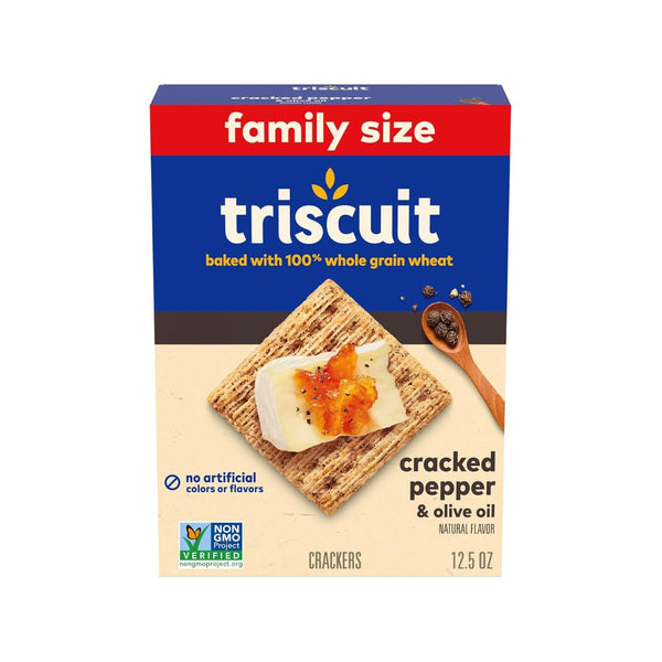 Triscuit Cracked Pepper & Olive Oil Whole Grain Wheat Crackers