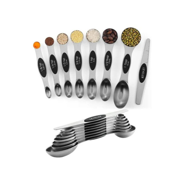 8 Stainless Steel Magnetic Measuring Spoons