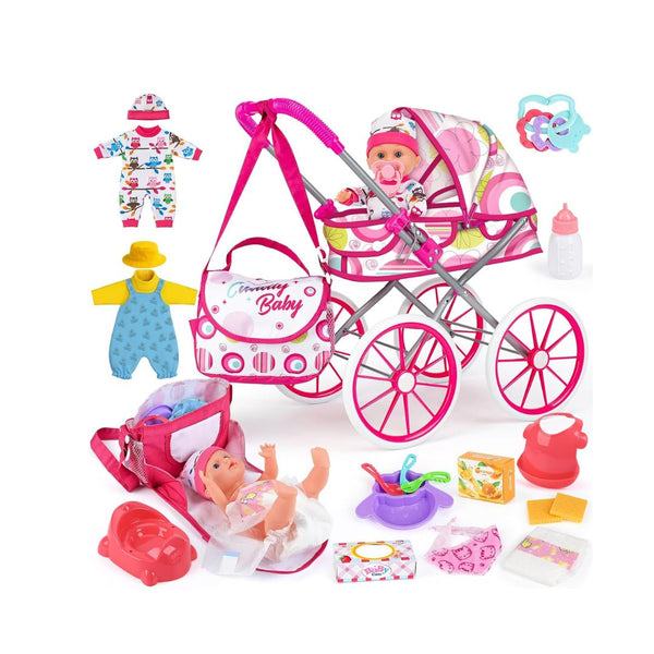 Baby Doll Stroller Toy Set