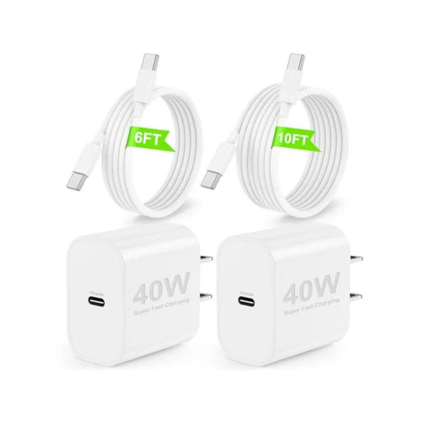 2 Pack 40W USBC Fast Charger Sets