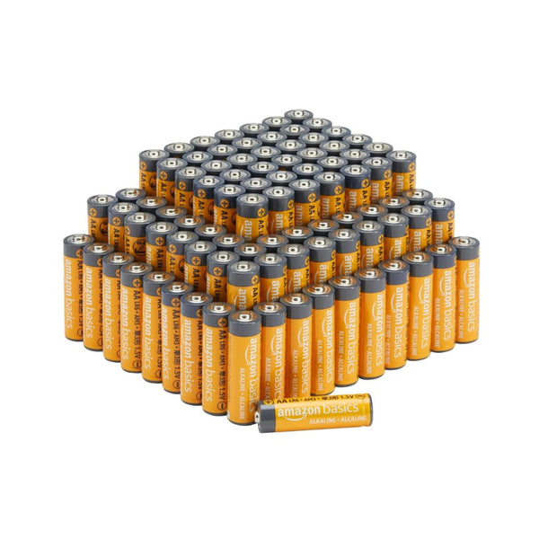 100-Pack Amazon Basics AA Alkaline Batteries