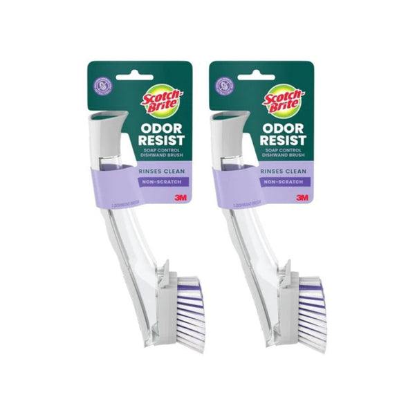 2 Scotch-Brite Non-Scratch Soap Control Dishwand Brushes
