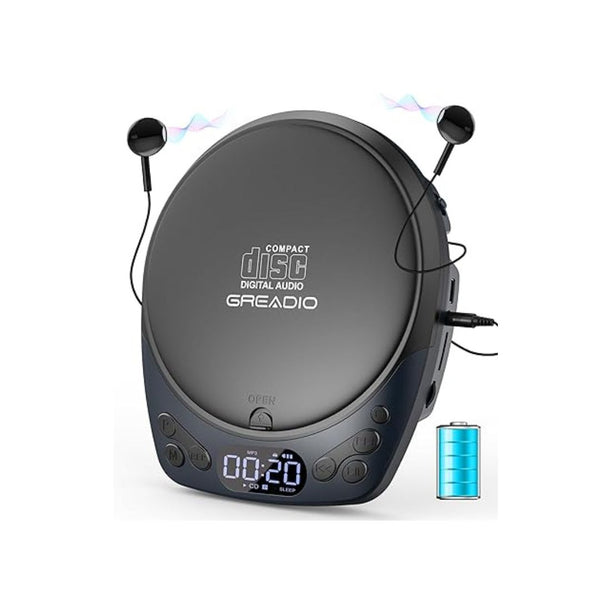 Rechargeable Portable CD Player with Headphones