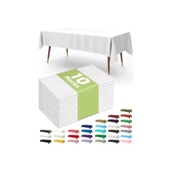 10 Plastic Rectangle Tablecloths