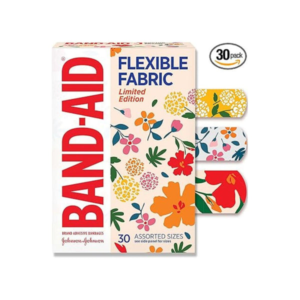30 Band-Aid Flexible Fabric Wildflower Bandages