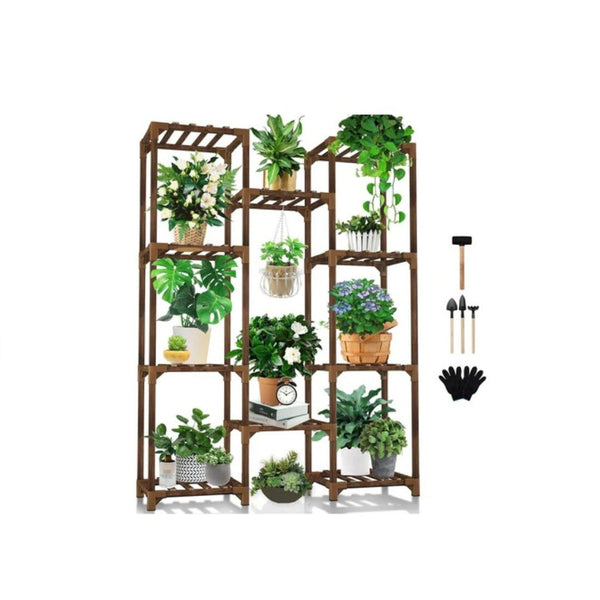 10-Tier Wood Plant Stand