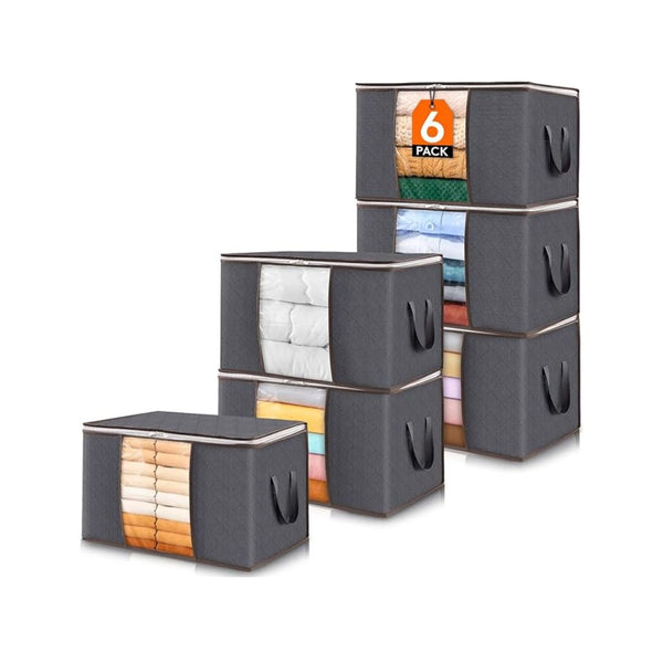 6 Pack Clothes Storage Bins