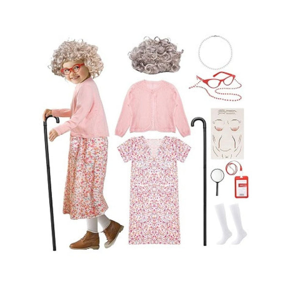 Skirfy Old Lady Costume for Kids