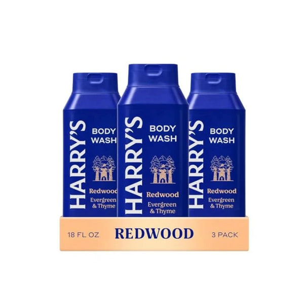 3 Pack Harry's Redwood Body Wash 18 oz