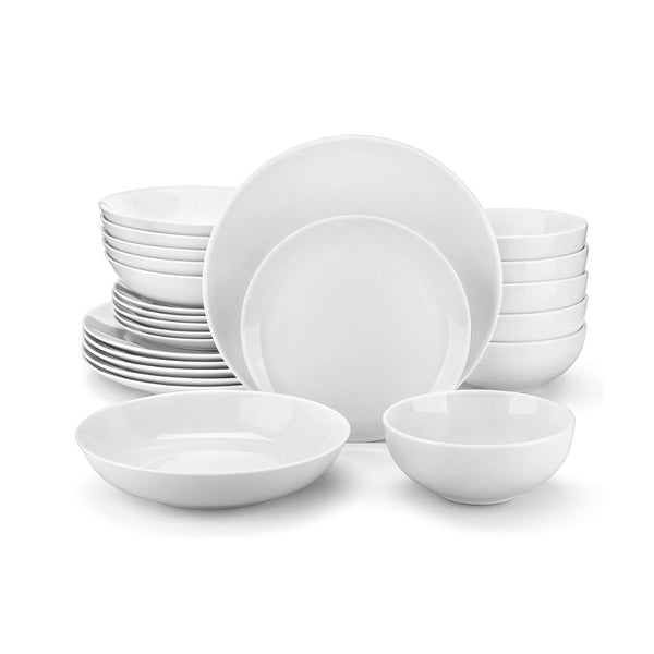 24-Piece Malacasa Gourmet Porcelain Dinnerware Set