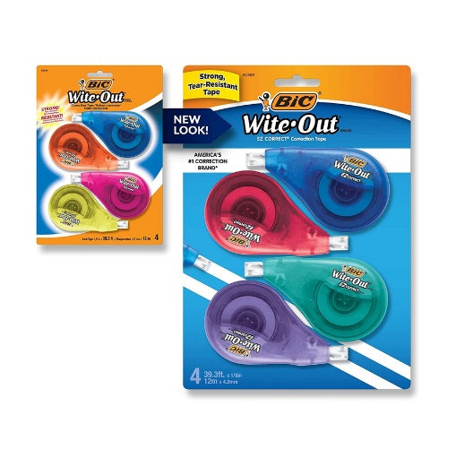 4-Count BIC White-Out Brand EZ Correct Correction Tape