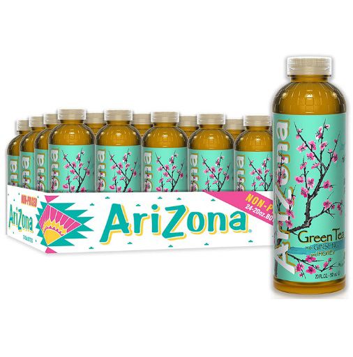 24-Pk AriZona Green Tea with Ginseng and Honey, 20 Fl Oz Bottles