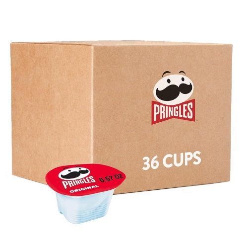 36 Cups Pringles Potato Crisps Chips, On-the-Go Snacks, Original